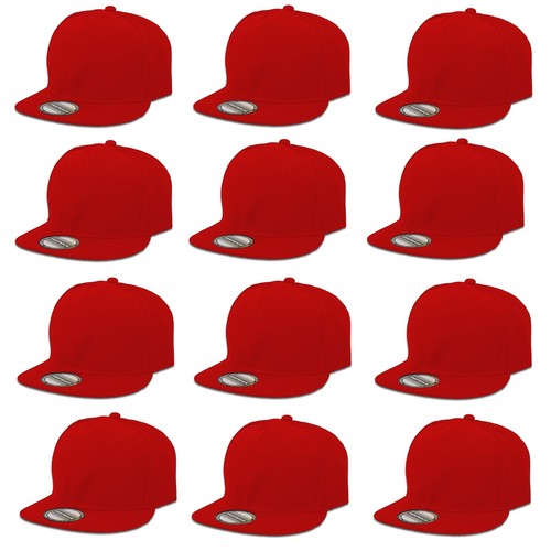 12Pcs Men Women Snapback Adjustable Baseball Cap Hip-Hop Flat Brim Hats Trucker - Picture 13 of 25