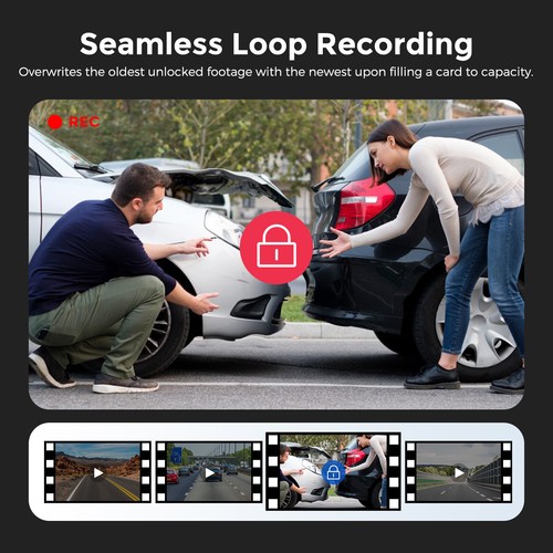 5K Dash Cam Night Vision 5.8GHz WiFi&GPS 24H Loop Recording APP Control G-Sensor - Picture 9 of 11