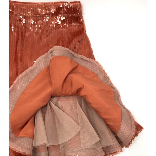 J. Crew Orange Sequins Ruffle Hem Skirt Size 4 Party Mini - Picture 3 of 9