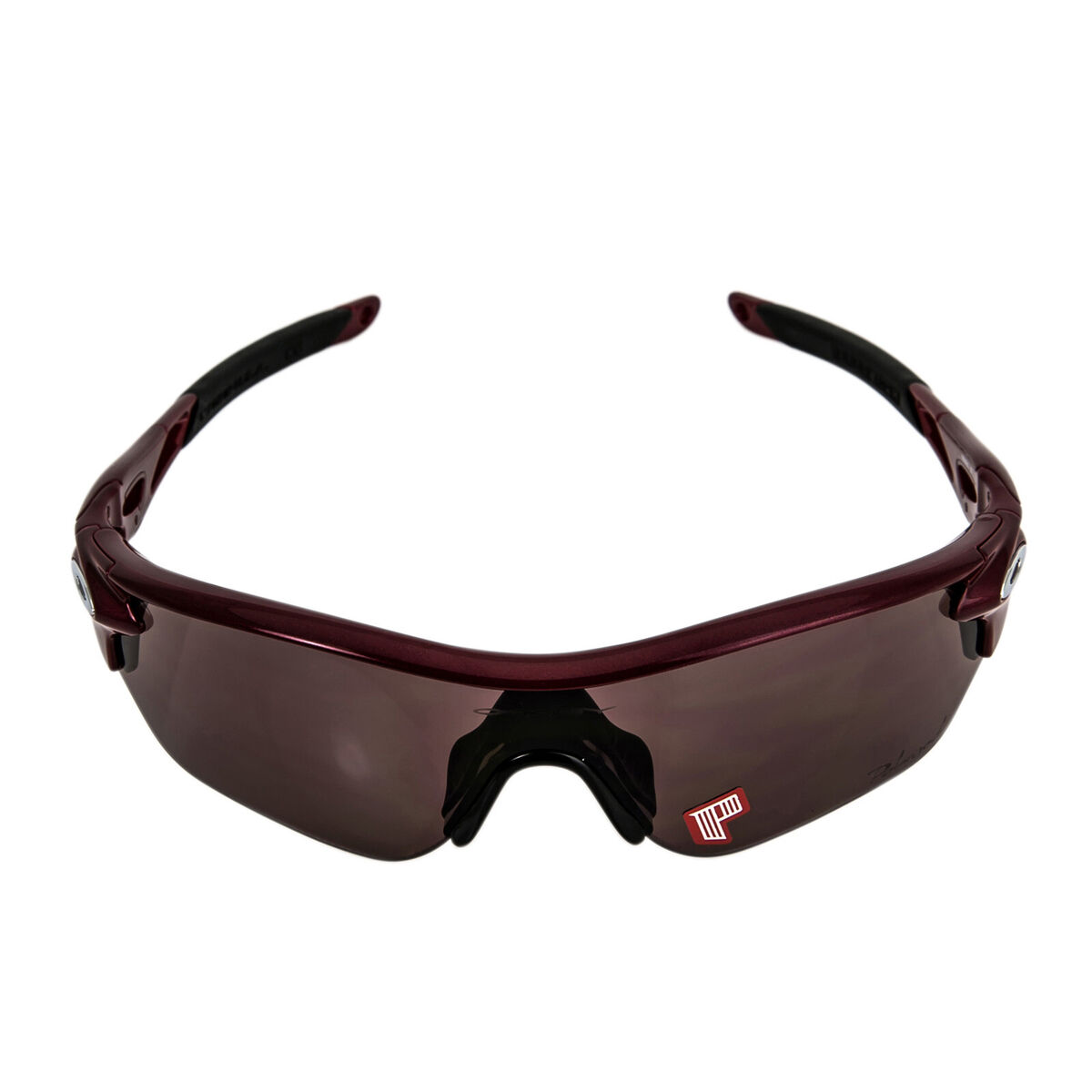 Oakley OO9183-03 Women's Radarlock Edge Clear Grey Lens Red Oakley OO9183-03 Women's Radarlock Edge Clear Grey Lens Red
