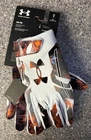 Under Armour Won’t Adult L Glue Grip Orange White Running Football Gloves UA F8