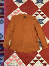 A.P.C. Rue Madame Paris Rust Colored Blouse Ax 38