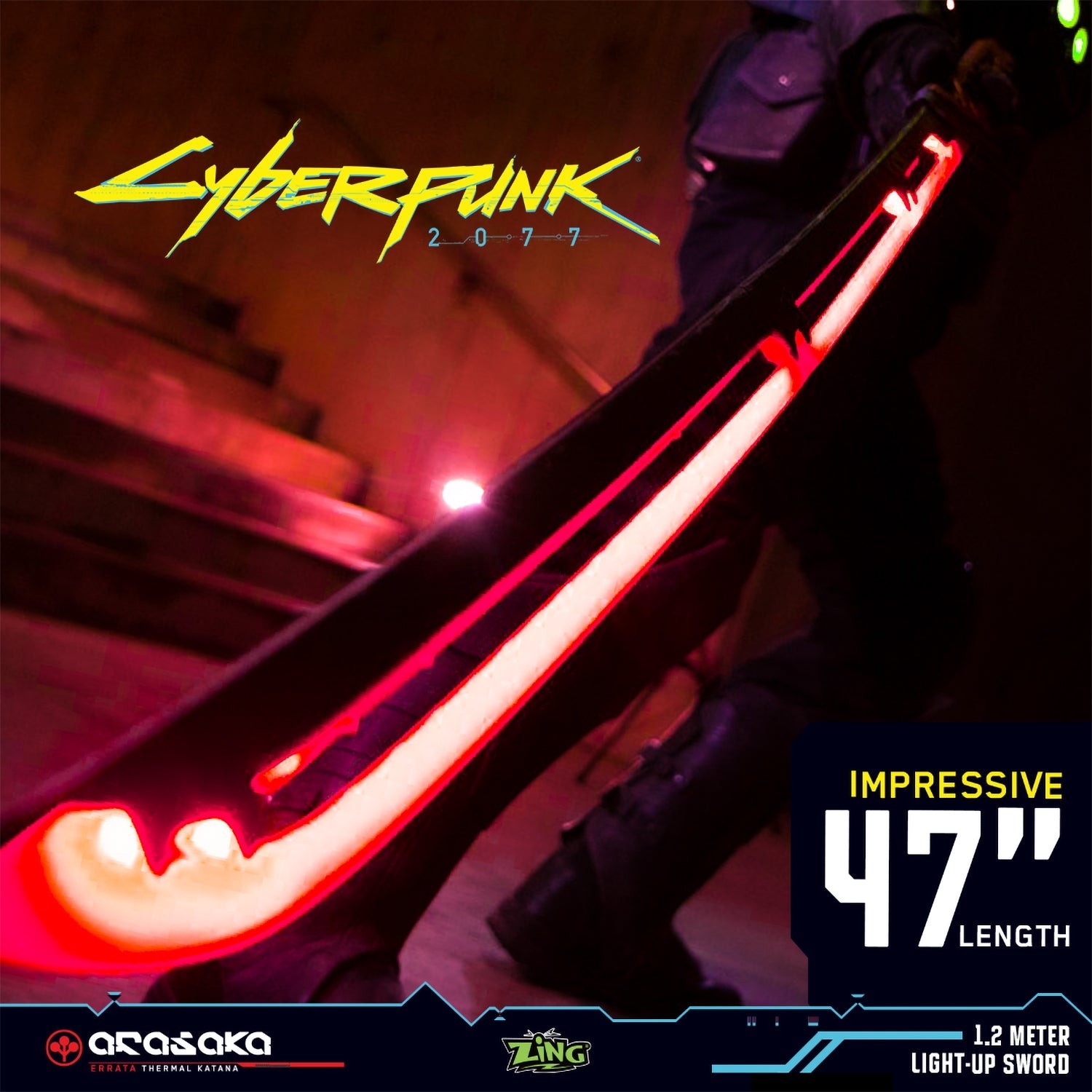 Cyberpunk 2077 Edgerunners Thermal Errata Katana LED Sword Official Replica NEW