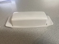 Vintage Watertown Lifetime Ware WHITE Butter Dish Melmac Melamine