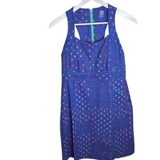 Title Nine Nimblene Blue/Purple Pink Geometric Print Racerback Dress W1011 Sz 6