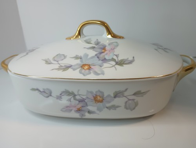 #ad Antique AIH7 by AICH Czechoslovakia Rectangular Covered Vegetable Bowl Floral $65.00