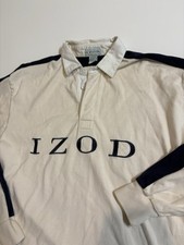 Men's VTG 90s IZOD Rugby Style Long Sleeve Pullover Shirt SZ M