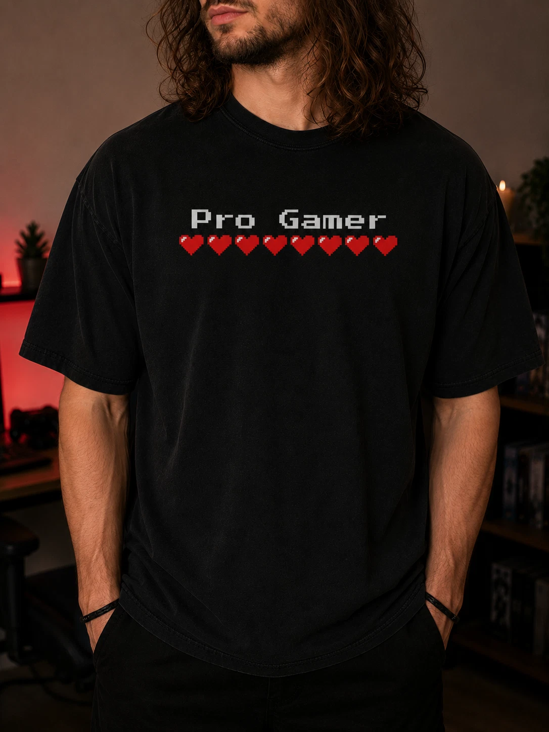 Pro Gamer Shirt Retro Pixel Heart Minecraft Videogame Esque Arcade Game Shirt