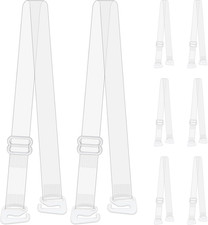 4 Pairs Clear Bra Straps for Women, Transparent Bras Straps Non-Slip Adjustable