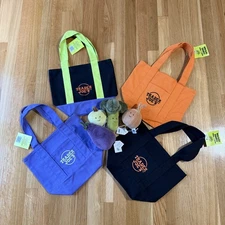 Trader Joe's Mini Halloween Canvas Tote Bag Set Of 4 LIMITED In Hand Brand New