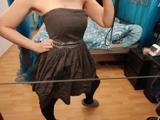 Superdry Partykleid 38 M Grau Perlenstickerei Sehr Guter Zustand