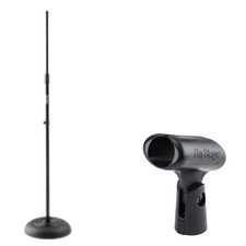 Round-Base Mic Stand Weighted Unbreakable Rubber Dynamic Microphone Clip