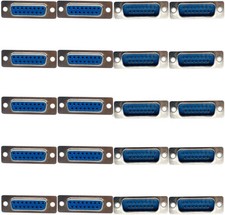 20PCS DB15 Male and Female Solder Type Connector, RS232 Serial 15 Pin D Sub Adap