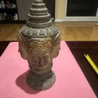 9”Hand Carved ceramic Four Face Tibetan  Hindu Buddha Head Statue  — photo 3
