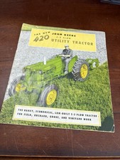RARE ORIGINAL JOHN DEERE 420 UTILITY TRACTOR SALES BROCHURE!!