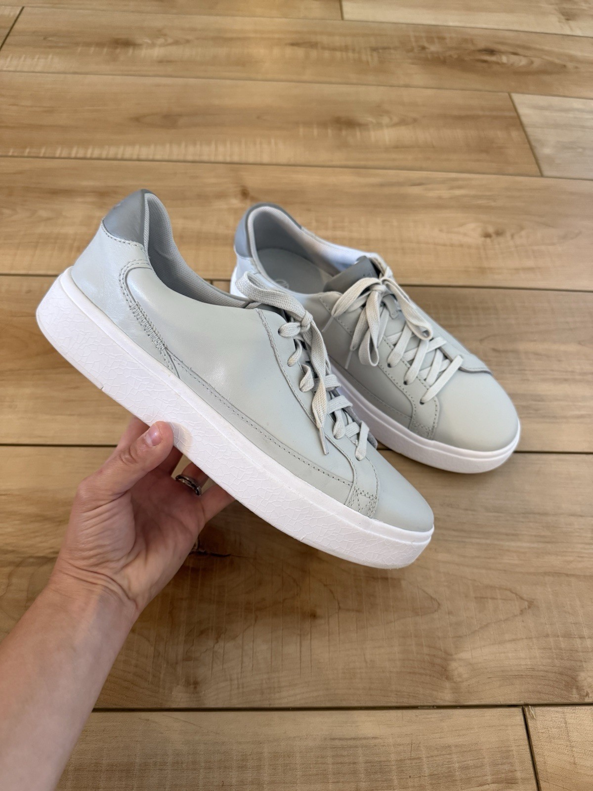 SAOLA Scarpe Kizik Vegas uomo taglia 7 5 grigio pelle vivavoce casual comode sneakers