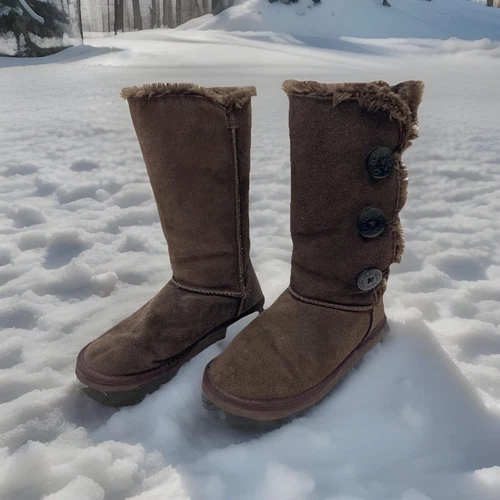 Ugg Boots Australia Bailey Button Triple Stivali Invernali Donna 8 Marrone Scamosciato