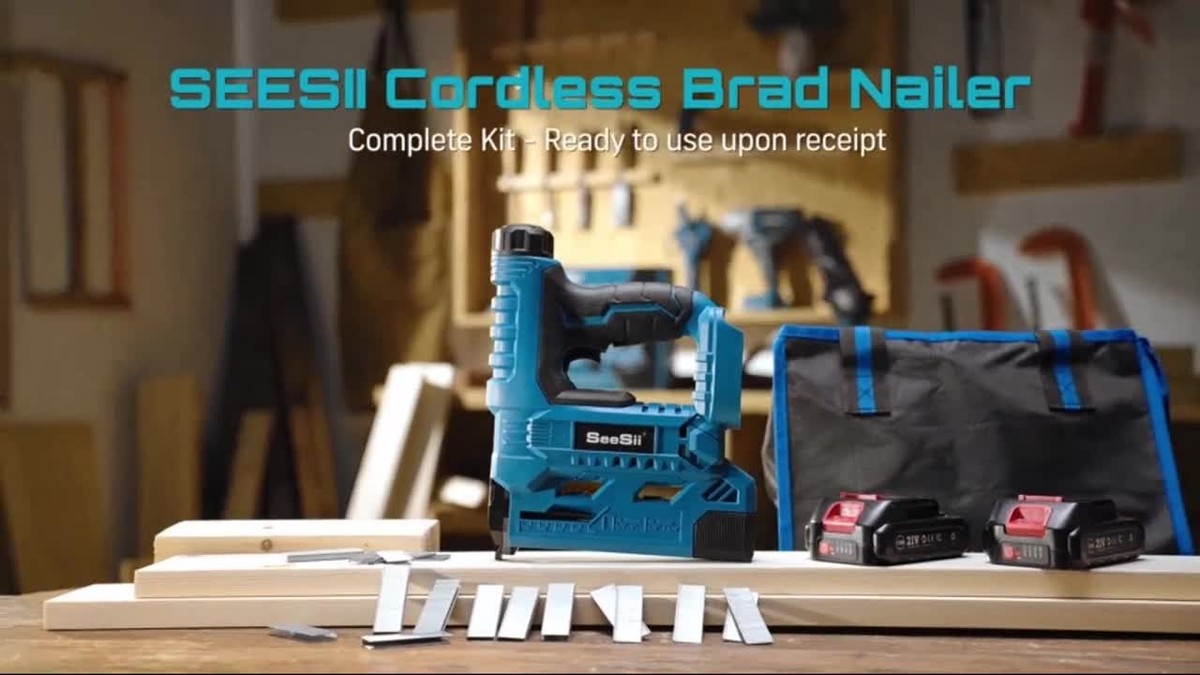 Seesii 2 in 1 Cordless Nail Gun Brad Nailer with 18 GA w charger