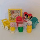 VTG Fisher-Price Little People 8-pc Nursery Lot Baby Grandma Girl Furniture