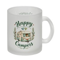 Glas Tasse Happy Campers - Happy Campers Spruch Trinkglas Mit Spruch: Happy