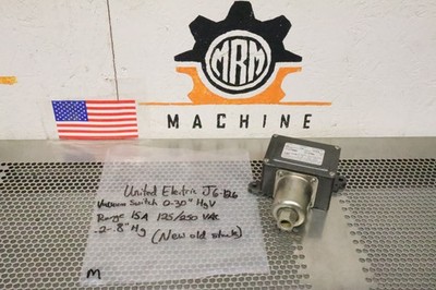 United Electric Controls J6-126 Pressure Switch 0-30''HGV Range .2-.8''HG 15A NEW
