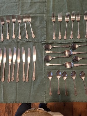 Northland Stainless Evening Star 33 Pc Burnished Setting For 5 + Add Pieces