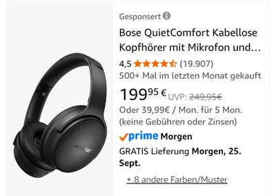 Bose QuietComfort Kopfhörer(QC45gen2) - Black schwarz- Bluetooth ANC Kopfhörer