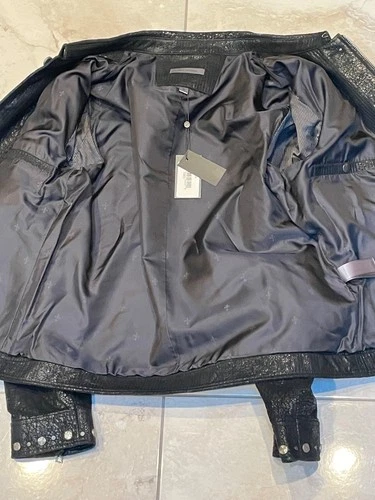 John Varvatos Studded Lambskin Jacket-Black Size 52 NWT RARE image 7