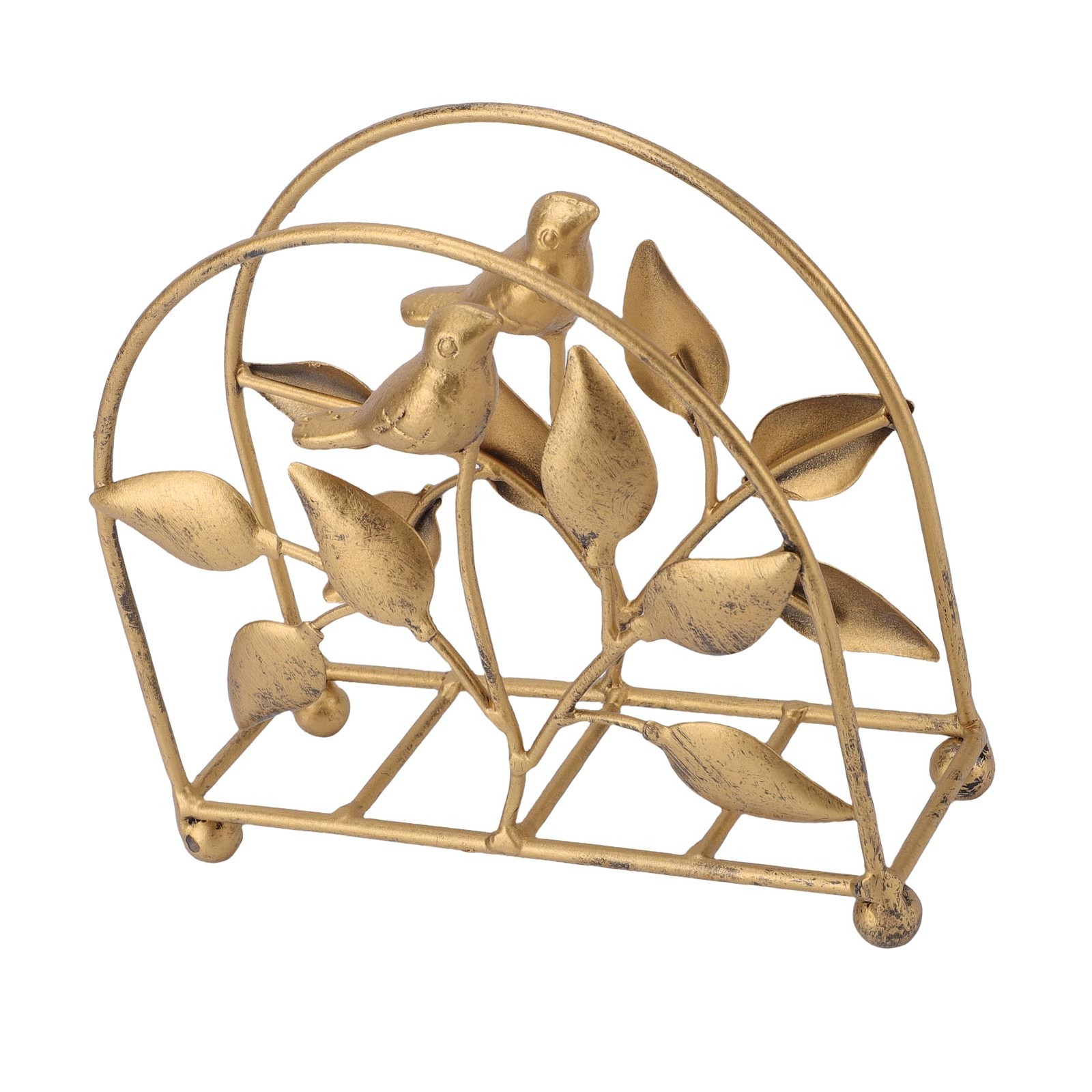 Metal Napkin Holder Dining Table Rustic Leaf Bird Tissue Holder For Cocktail