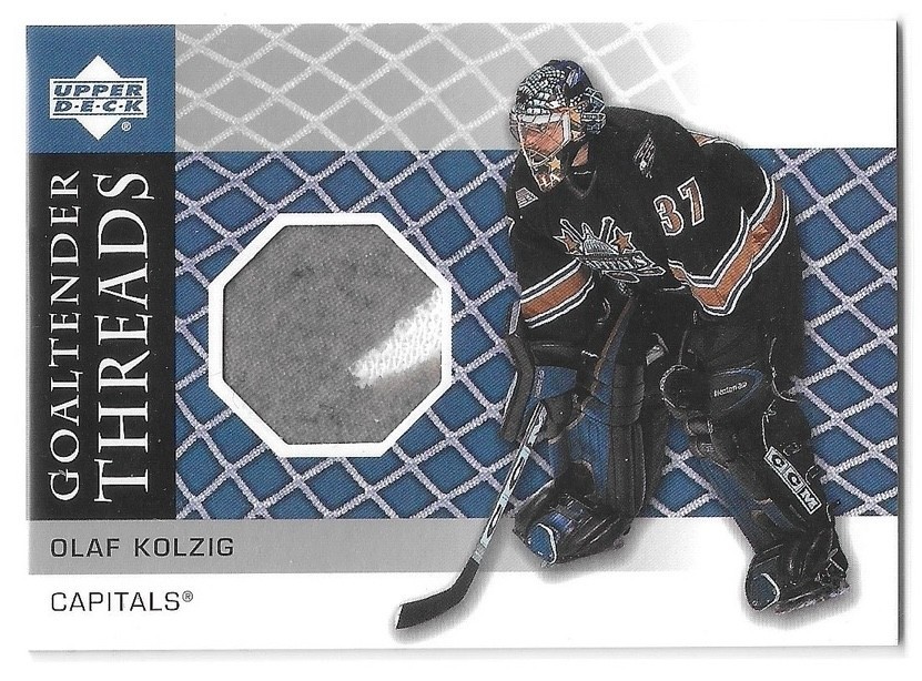 2002-03 Upper Deck Goaltender Threads #GT-OK Olaf Kolzig – TWO-COLOR!