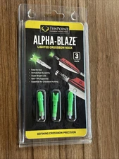 NEW Tenpoint Alpha-Blaze Lighted Crossbow Nock 3 pack Green