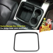 Center Storage Box Cover Trim Interior For Dodge RAM 1500 2015-2017 Carbon Fiber
