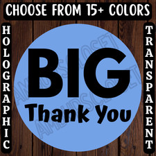 40BIG THANK YOU STICKERS 2" ROUND LABELS SEALS SHOP SMALL SCRATCH RESISTANT