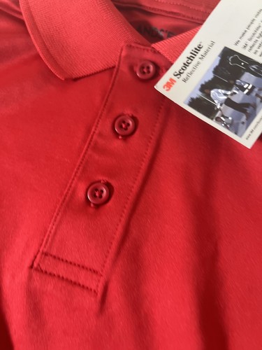 Lands' End School Uniform Boy's Short Sleeve Shirt Red Reflective Medium 10-12 - Picture 11 of 12