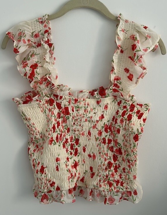 Sugarlips XS Floral Pleated Tank Top for Women