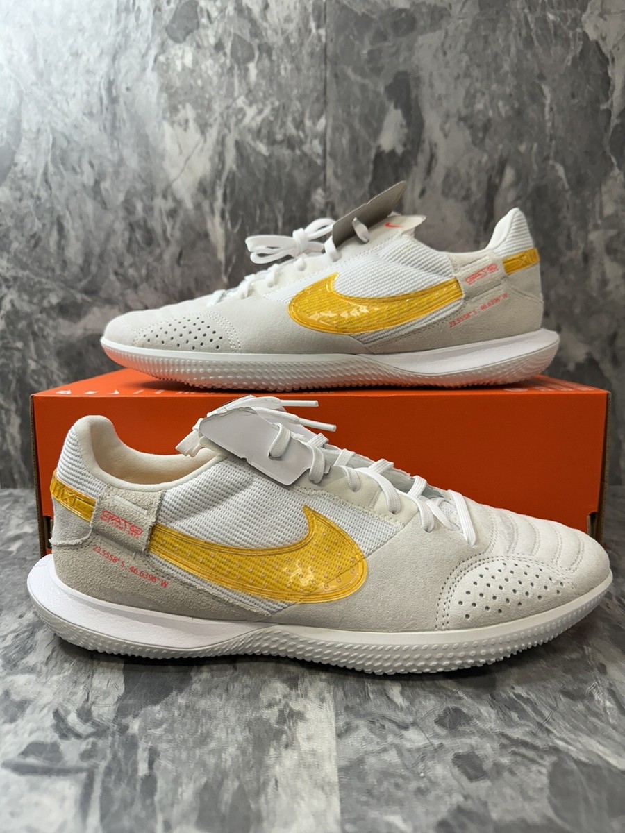 Nike Streetgato Indoor Soccer Shoes White Gold DC8466-171