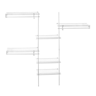 ClosetMaid Closet System Organizer Kit White Steel Wall Mount Hardware 6-Shelves