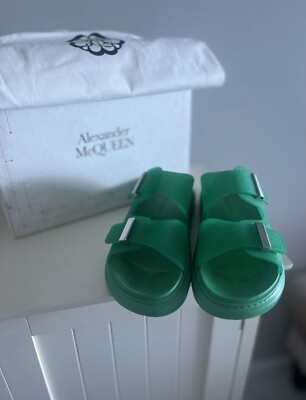 Alexander McQueen Green rubber sandals shoes size 42E | eBay display picture 1