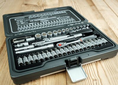 Toolova 4060089 Superlock Socket Box with 1/4'' Ratchet, 47-Piece