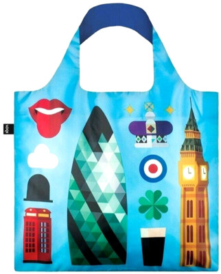   New LOQI Grocery Shopping TOTE BAG Washable Folding LONDON Shamrock England UK
