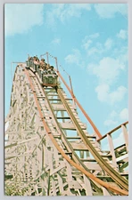 Postcard Holyoke Massachusetts Mountain Park Roller Coaster c1971