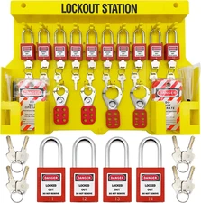 Lockout Tagout Station,Loto Kits, Includes 14 Key Different Padlocks with Number