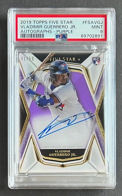 MLBカード　 vladimir guerrero jr. RC auto Vladimir Guerrero Jr 2019 Topps Five Star AUTO /50 PURPLE PSA 9