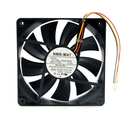 1PCS 12CM 3-wire Double Ball Cooling Fan 4710KL-05W-B59 24V 0.38A 12025 - Afbeelding 2 van 5