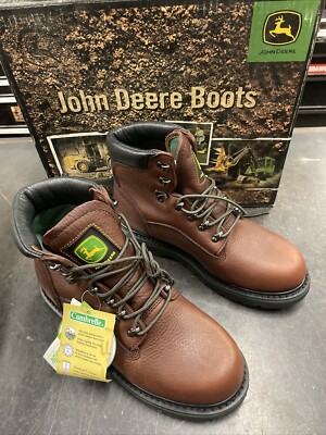 John Deere JD6283 Mens Boots W Brown Leather Waterproof agion NWT