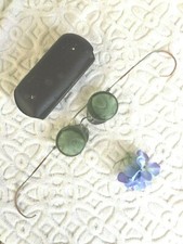 Vintage Steampunk Glasses green lenses  Side screens w/case Free Shipping US