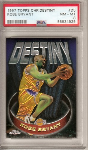 1997 TOPPS CHROME DESTINY Kobe Bryant #8 Lakers #D5 NM-MT PSA 8 - 4925