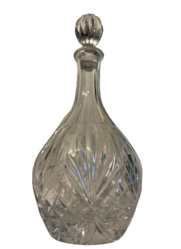 Godinger Round Crystal Wine Decanter “Dublin” Pattern - Image 2 of 3