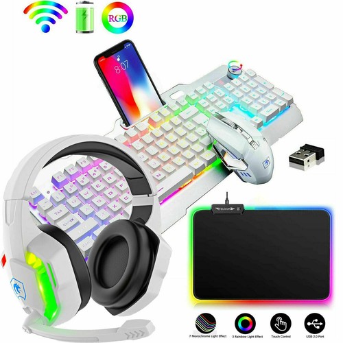 Wireless Gaming Keyboard and Mouse & Wired Headset Speaker Combo RGB LED For PC - Picture 14 of 26
