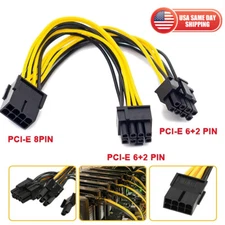 Graphics Card GPU VGA PCIe 8 Pin Female to Dual 8 Pin (6+2) Male Extension Cable